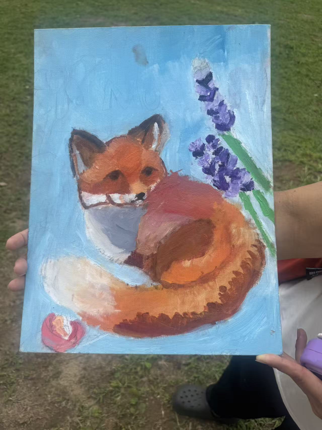 Fox & Flowers, painted by Amumu