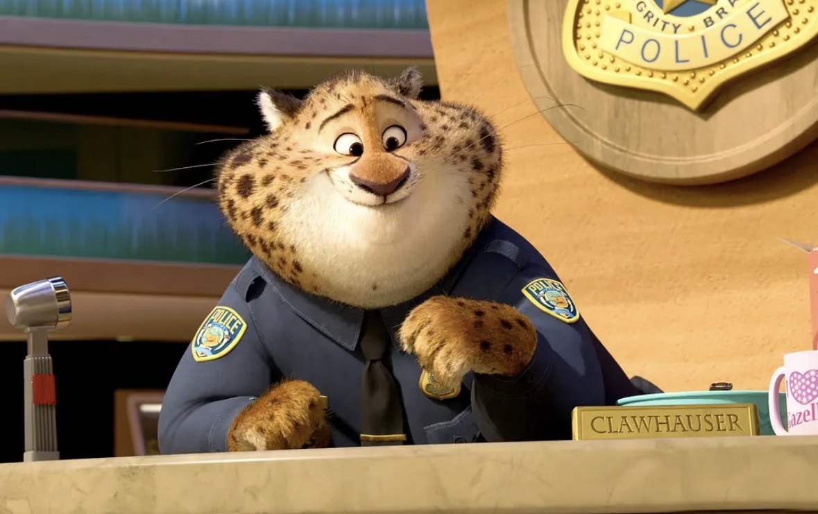 Benjamin Clawhauser at the police desk