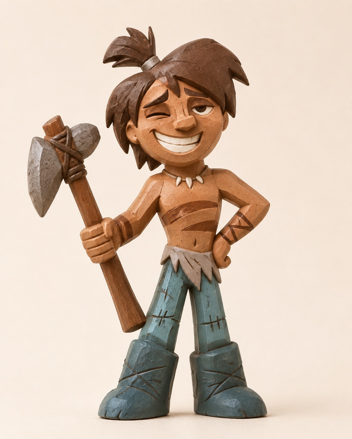A Stone Age warrior holding an ax