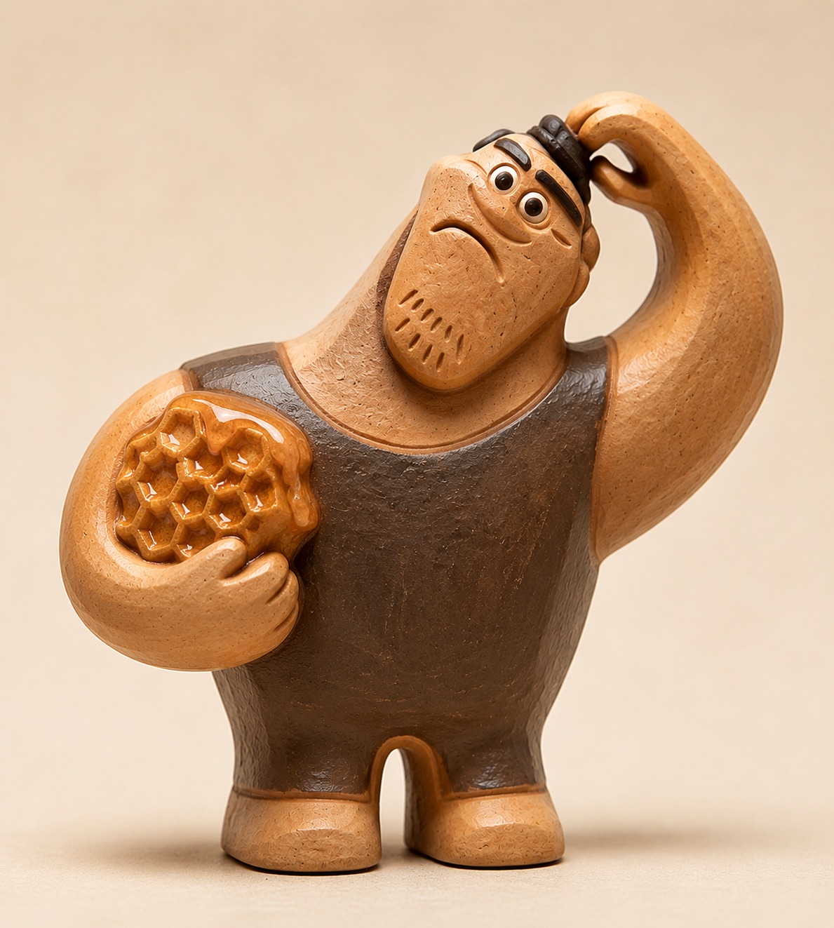 A Stone Age character thinking